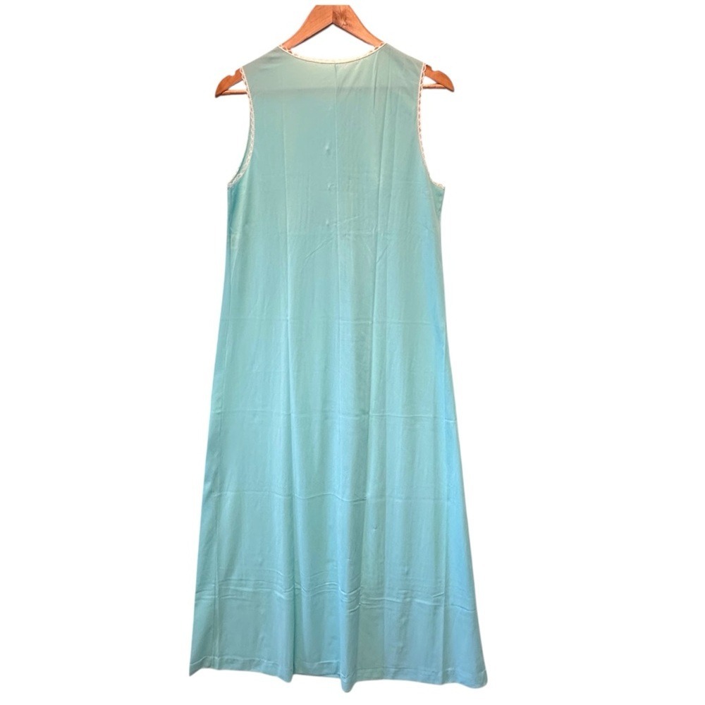 Vintage Gossard Artemis Aqua Blue Lace Pintuck Maxi Nightgown 5244 Small USA - Picture 3 of 11